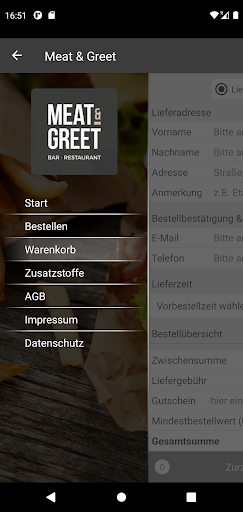 Android application Meat & Greet screenshort