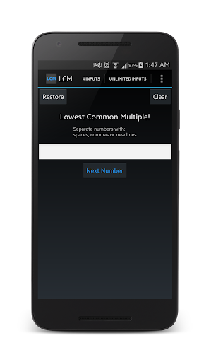 Android application Lowest Common Multiple! screenshort