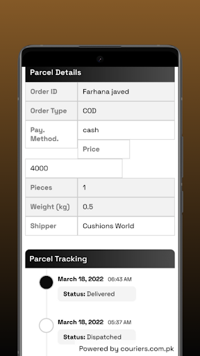 Swyft Logistics Tracking Screen 3