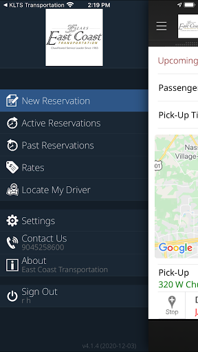 Android application East Coast Transportation screenshort