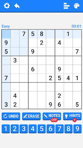 Android application Sudoku Puzzles screenshort