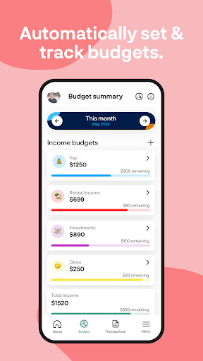 Android application BudgetBuddie screenshort
