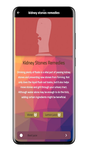 Android application kidney stones remedies screenshort