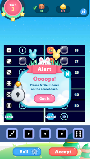 Yatzy Dice Roller Screen 2