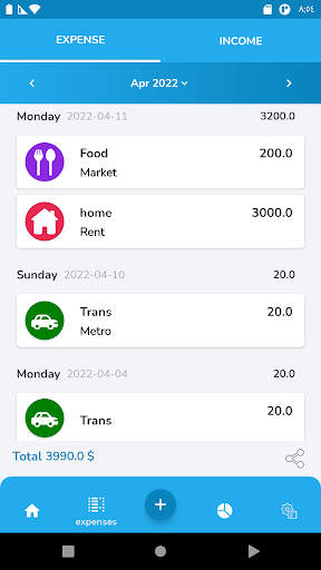 Budget Expense Manager Screen 2