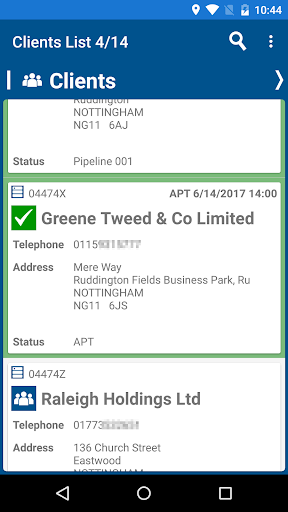 Android application SalesTrip for ForwardOffice screenshort