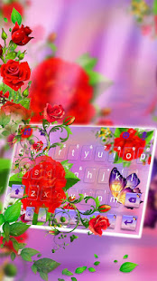 Rose Butterfly Keyboard Theme 6.0.1221_10 APK screenshots 1