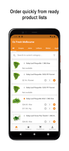 Android application Oz Fresh screenshort