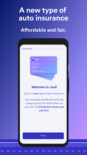 Android application Just: Affordable Car Insurance screenshort