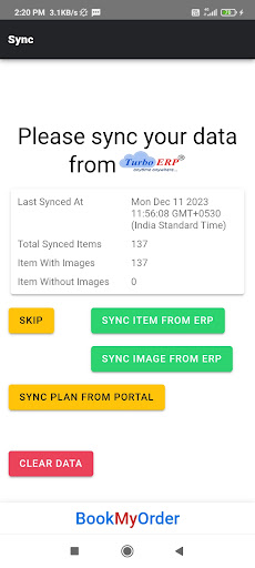 BookMyOrder Screen 2