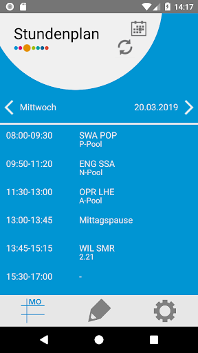 Android application Stundenplan bib International screenshort
