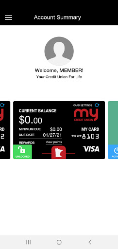 MyCU Cards Screen 3