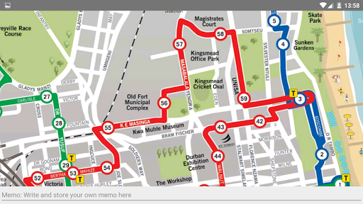 DURBAN BUS ROUTES MAP Screen 3