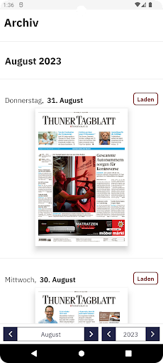 Thuner Tagblatt E-Paper Screen 3