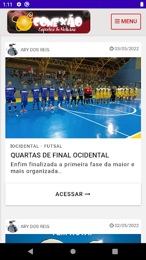Android application Conexão Esportes screenshort