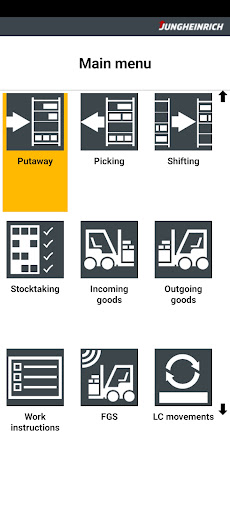 Android application Jungheinrich WMS Mobile Client screenshort