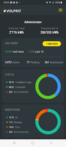 Android application Volpro+ Installateur screenshort