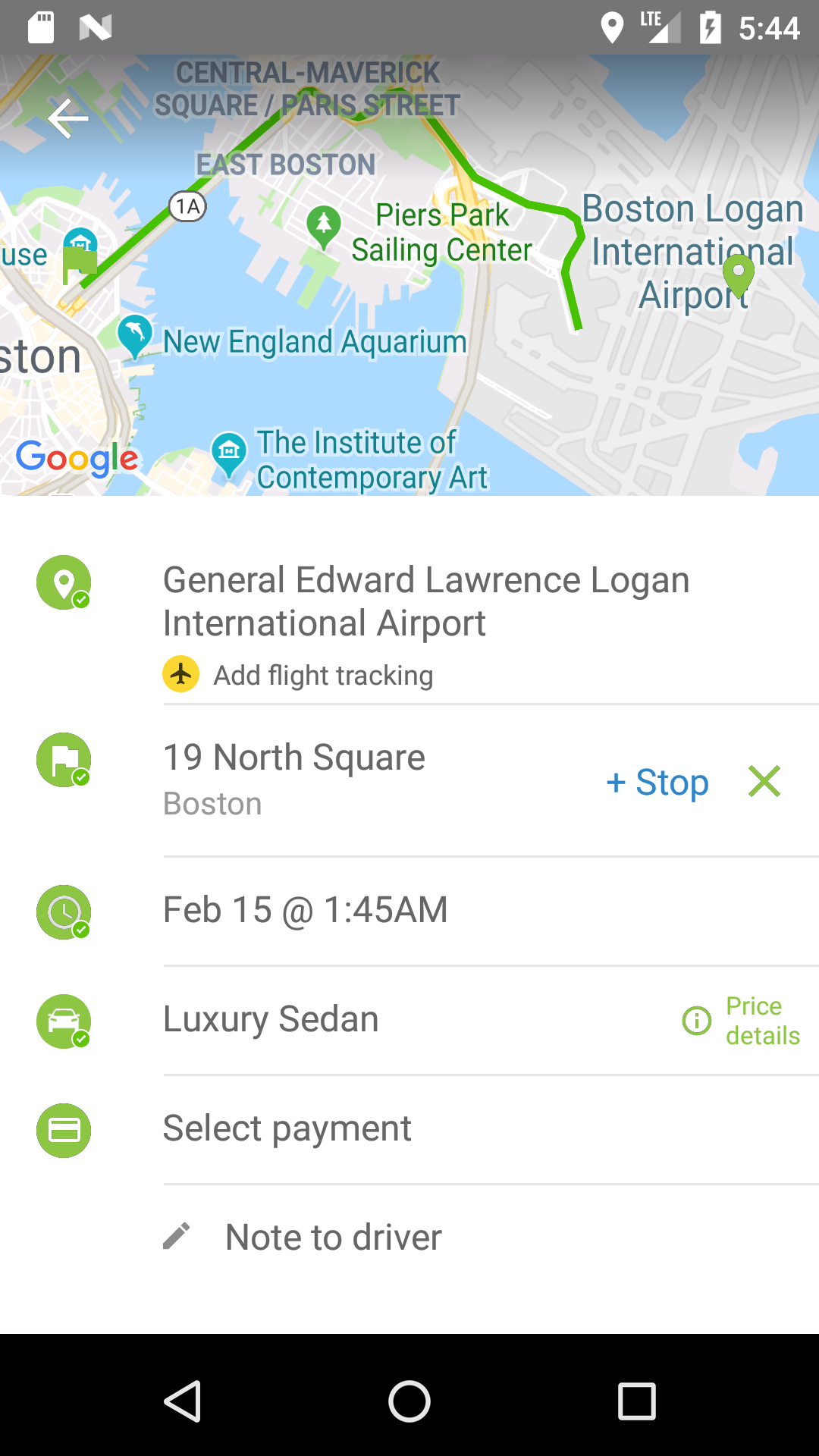 Android application Boston Corporate Coach screenshort