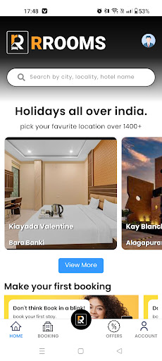 Android application RROOMS : HOTEL BOOKING APP screenshort
