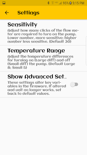 Smart Recirculation Control Screen 3