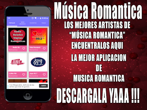 Android application Musica Romantica en Español screenshort