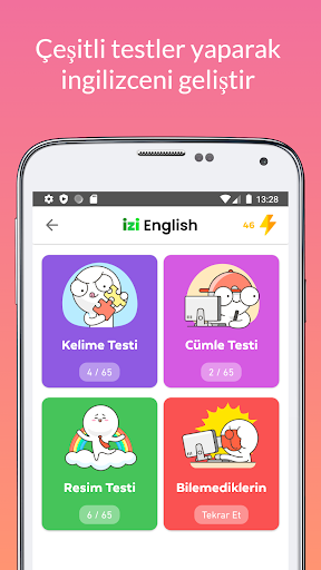 Android application İzi English - İngilizce Öğren screenshort