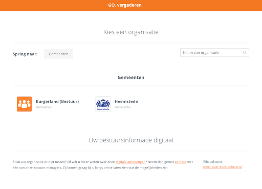 GO. vergaderen Screen 3