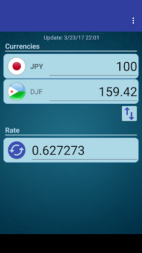 Android application Japan Yen x Djiboutian Franc screenshort