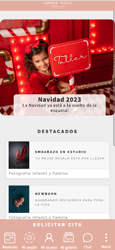 Android application Lorena Rioja Fotografía screenshort