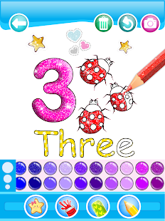 Скачать Glitter Number and letters coloring Book for kids Онлайн бесплатно на Андроид