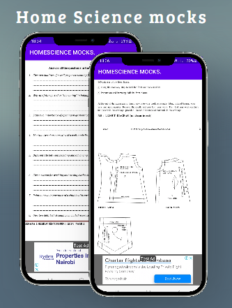 Home science: mocks papers. Screen 2