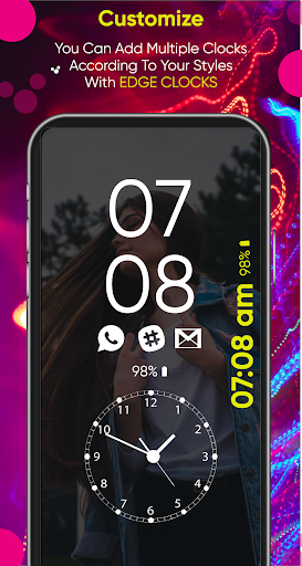 Always on Display AMOLED Super Edge Light Clock