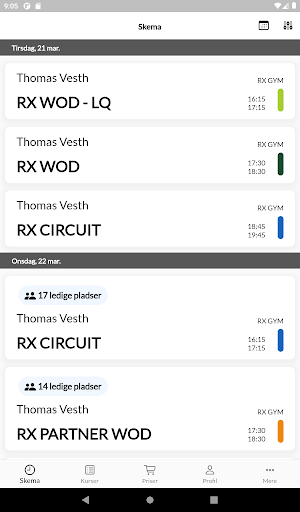 Android application RX GYM screenshort