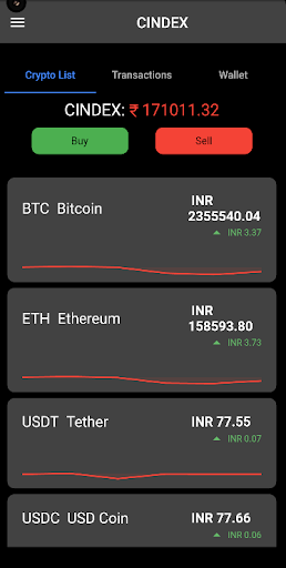 Android application CINDEX - CRYPTO SENSEX APP screenshort