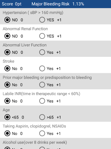 HAS-BLED Score Screen 2