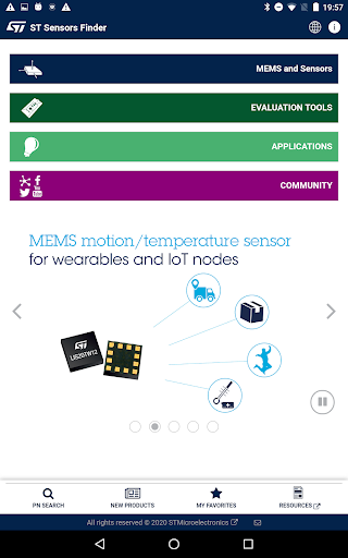 Screenshot of ST Sensors Finder
