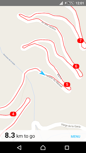 Android application BikeGPX - Free cycle navigator screenshort