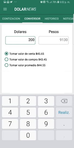 Dolar News. El precio del dola Screen 2