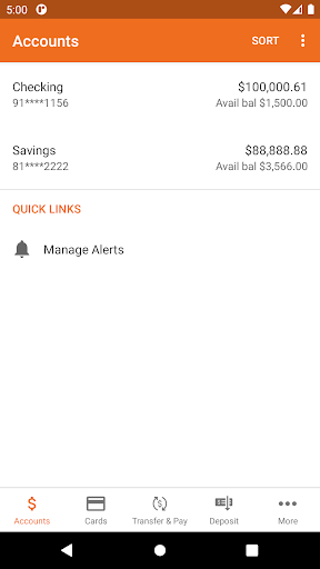Oconee Federal Mobile Banking Screen 3