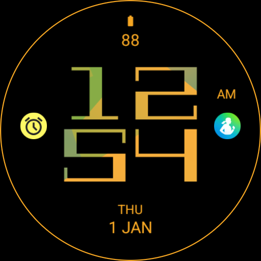 Yellow Green Tech Watch Face screenshot 5