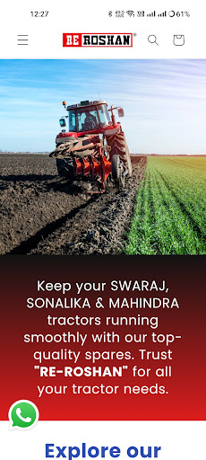 Android application RE-ROSHAN TRACTOR SPARES screenshort