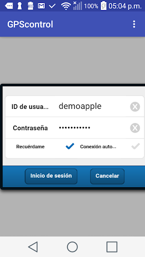 Android application GPScontrolMX screenshort