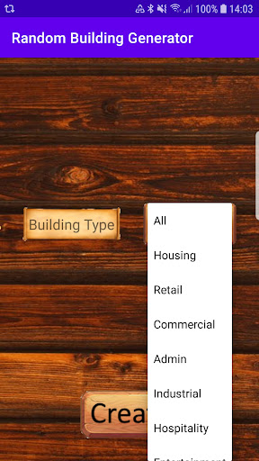 Android application Random Buidings Generator screenshort