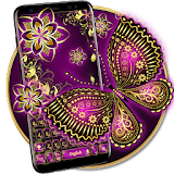 Purple Gold Butterfly Keyboard icon