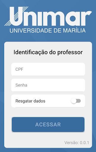 Android application Aplicativo do Professor - UNIM screenshort
