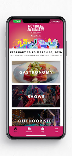 Android application Montréal en Lumière screenshort