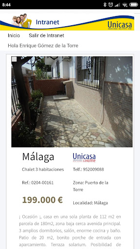Android application Unicasa Inmobiliaria screenshort