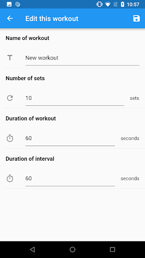 SITT - Simple Interval Trainin Screen 2