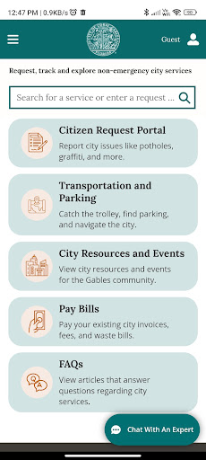 Android application Coral Gables Citizen Center screenshort