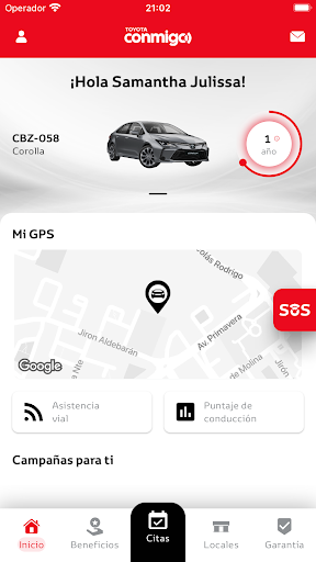 Android application Toyota Conmigo screenshort